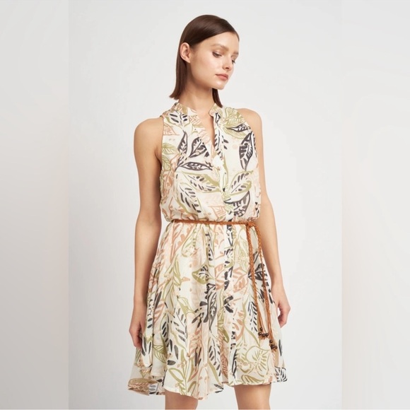 En Saison Nina Tropical Print Mini Dress Large - Picture 13 of 14